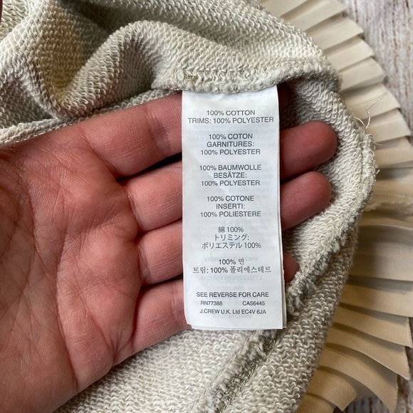 𝅺J. Crew Ruffle-Hem Sweatshirt Size Small - Picture 7 of 10